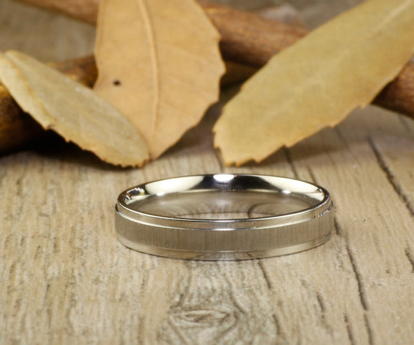 Handmade Matte Wedding Bands, Couple Rings Set, Titanium Rings Set, Anniversary Rings Set