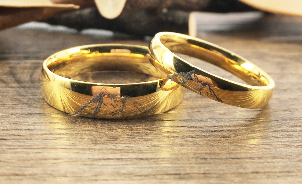 Shimmering Tales Gold Couple Rings